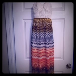 Maxi dress summer flowy spaghetti strap S/M